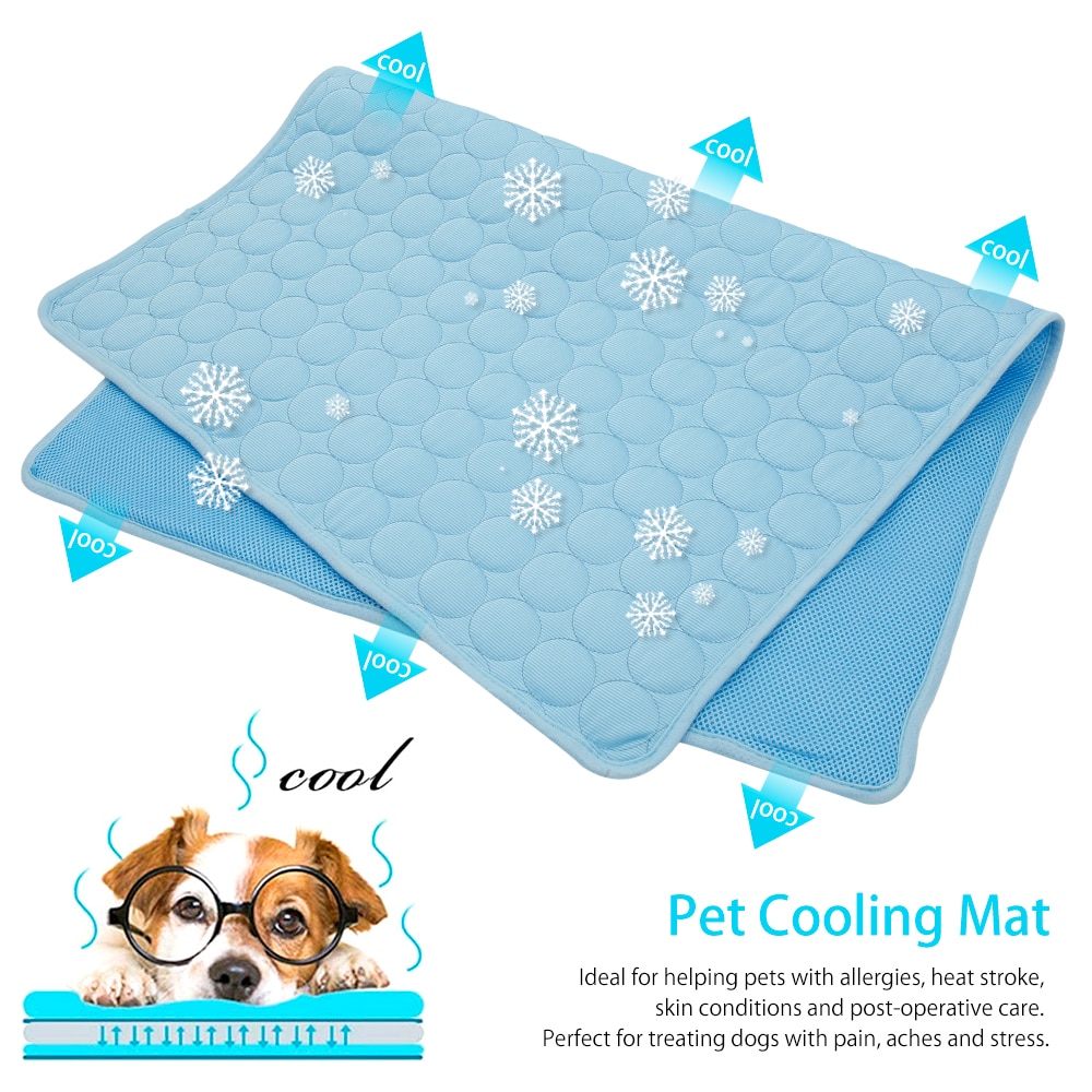 Cuteboom Pet Cooling Mat Cat Dog Cushion Pad Summer Cool Down Comfortable Soft for Pets and Adults L, Pink 